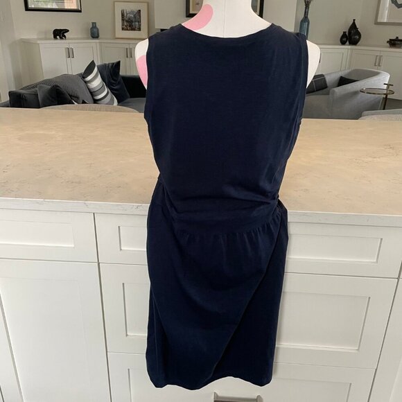 L.L.Bean Item ID 294009 Slvless Scoop Nk Fit & Flare Dress Lace Detail Navy Sz M - Picture 5 of 10